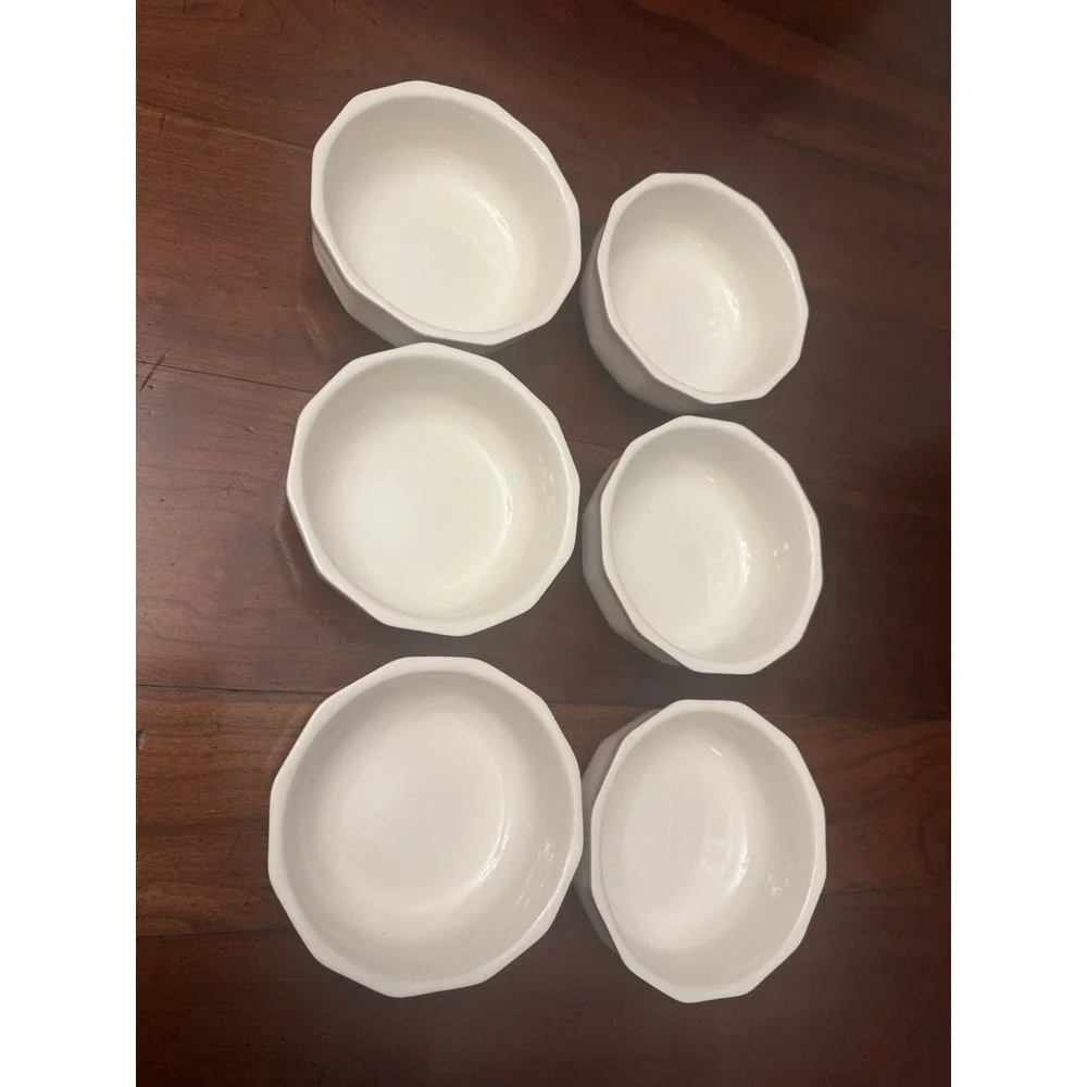 Set Of 6 Vintage Original Heritage White Pfalzgraff Soup Cereal Bowl 5 5/8